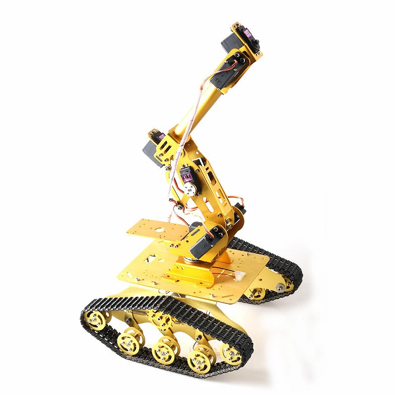 US $210.30 With Control Kit TS300 Shock Absorption Smart Tank Chassis7DOF Metal Robot Arm with 12V DC Motor DIY Smart Toy for Education