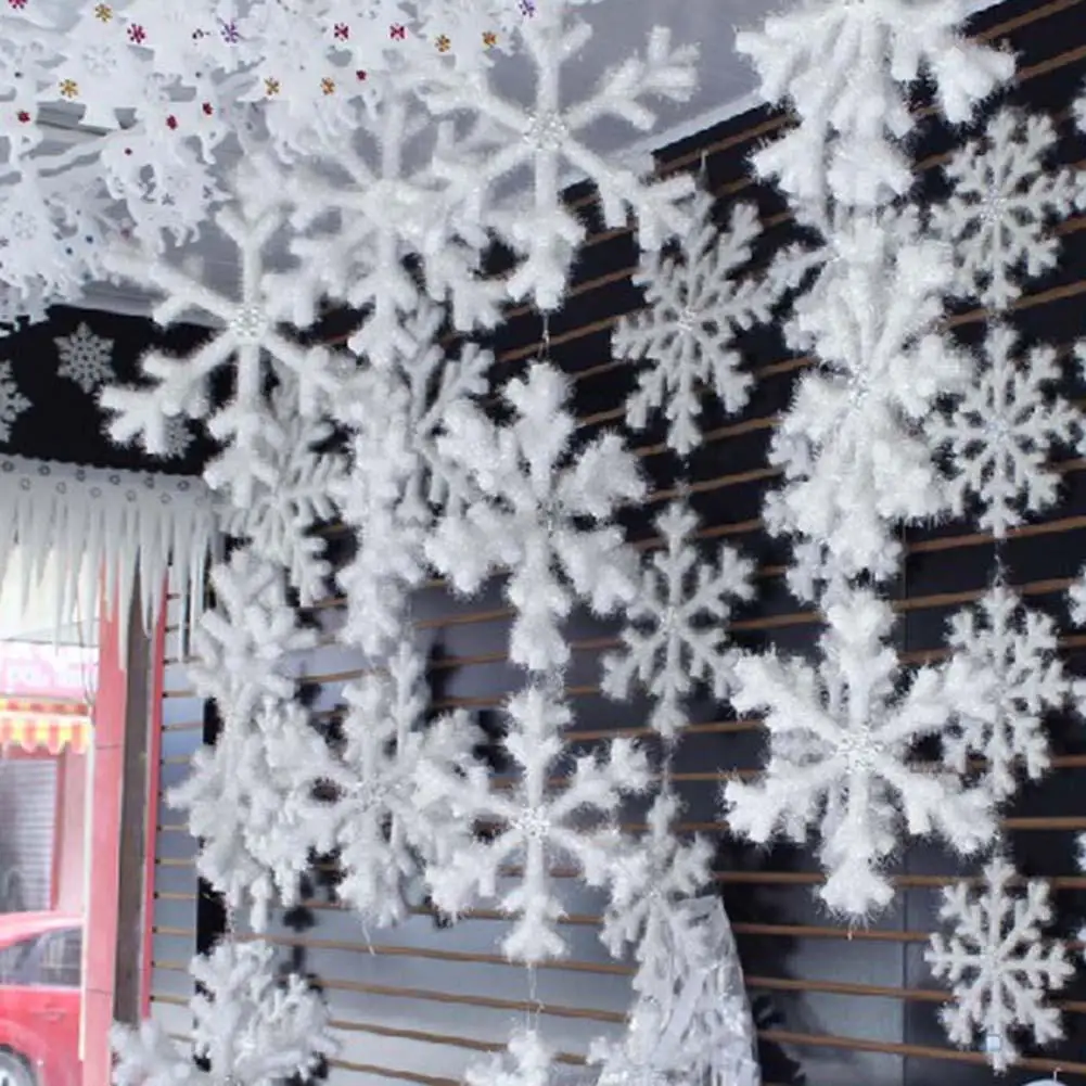 Рождественские искусственные снежинки, яркие подвесные Подвески из пены, искусственные снежинки, рождественские украшения, вечерние украшения для дома