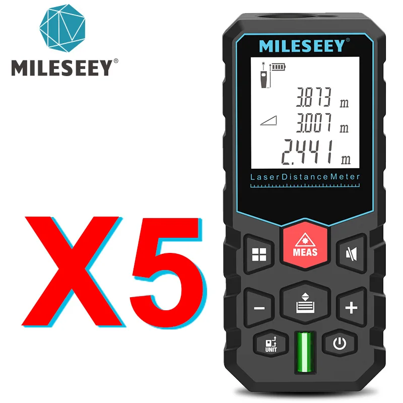 MiLESEEY-Medidor digital de distancia láser, telémetro eléctrico láser con precisión de +-2mm, modelo X6,S5E