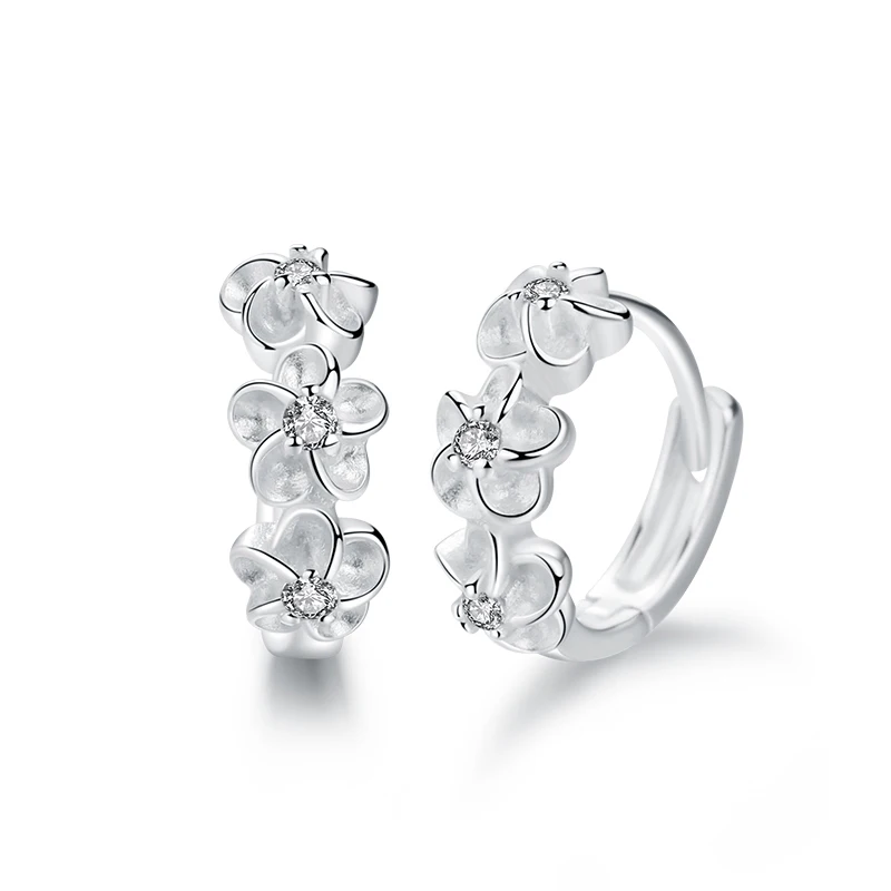 SA SILVERAGE леди цветок ожерелье S925 дизайн серебро женское ожерелье из стерлингового серебра ювелирные изделия для ключицы детские ювелирные изделия - Цвет камня: earring