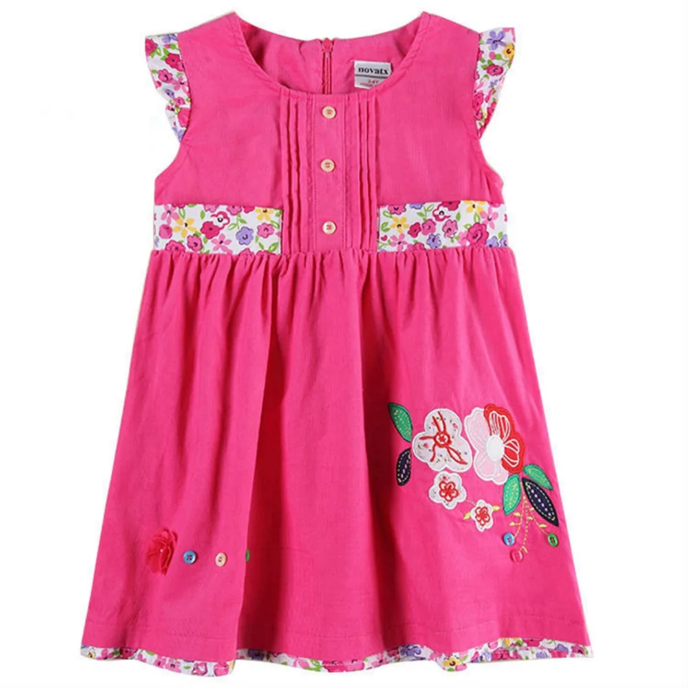 H6148-Fuchsia-2 JUXINSU/Летний джинсовый костюм для девочек; повседневные платья без рукавов с милым кроликом и оборками для маленьких девочек; От 1 до 6 лет одежда для детей - Цвет: H6148-Fuchsia-2