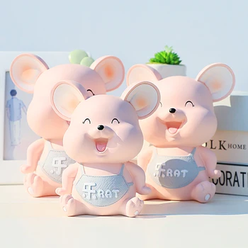 

Safe Mouse Piggy Bank Counter Birthday Gift Cute Children Cartoon Piggy Bank Boy Girl Objet Decoration Maison Money Box KK60CX