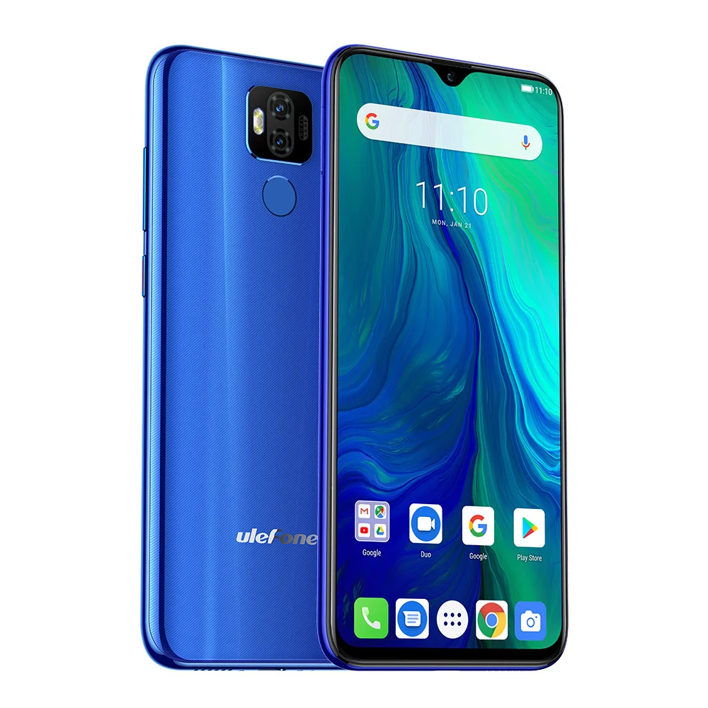 Смартфон Ulefone power 6, 4 ГБ, 64 ГБ, Android 9,0, 6350 мАч, 6,3 дюймов, FHD+ 16 Мп+ 16 МП, Helio P35, четыре ядра, NFC, Face ID, 4G