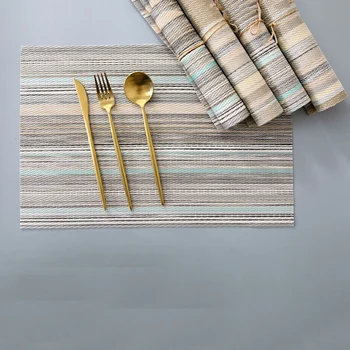 

6PCS PVC Non-Slip Placemat Waterproof Oil-Proof Table Mat Tableware Eco-Friendly Heat-Resistant Placemats