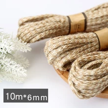 Оплетка из конопляной ткани Кружева DIY джутовая веревка из натурального льна лента нить поделок ручной Материал 10 м