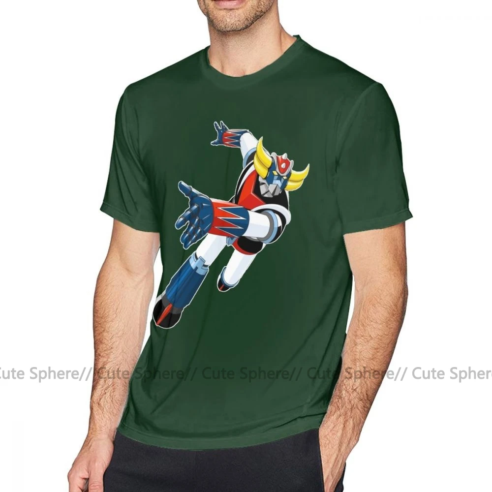 Футболка Grendizer, хлопковая Футболка с принтом, плюс размер, летняя мужская забавная футболка с коротким рукавом - Цвет: Dark Green