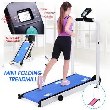 

Multifunction Mini folding treadmill LED Display Fitness Home Sport Machine 90 ° Collapsible No Floor Space Mobile roller