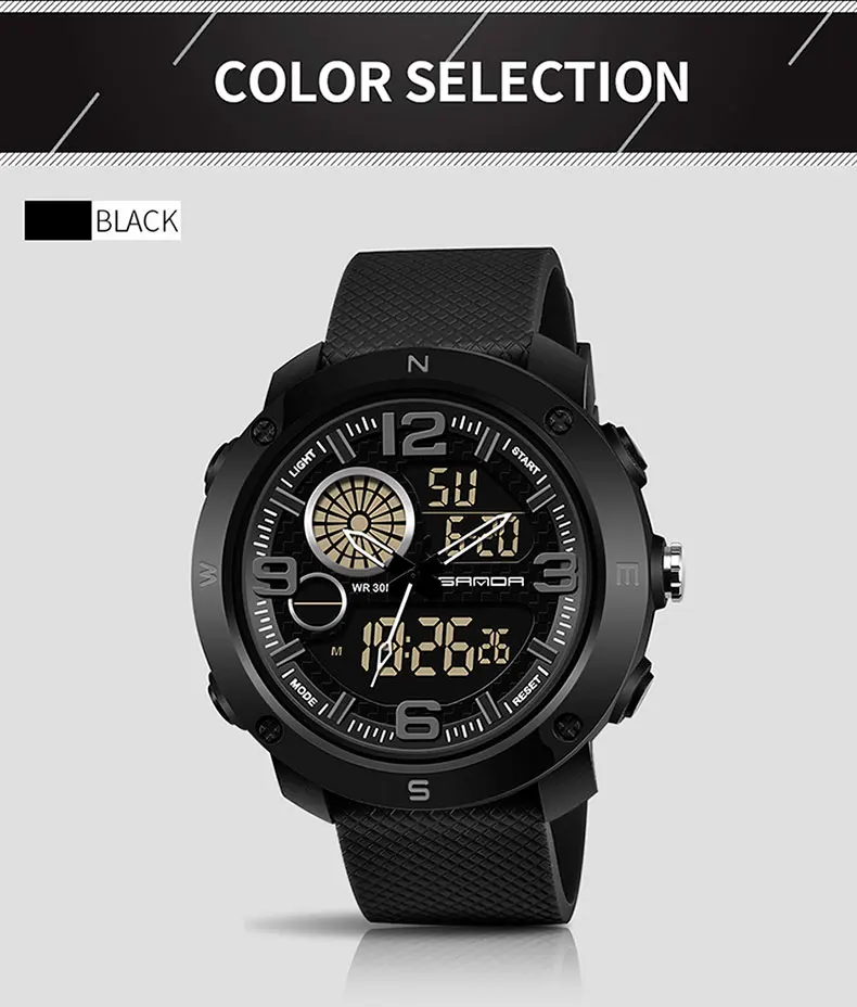 SANDA модные цифровые электронные наручные часы мужские спортивные часы 30 м водонепроницаемые наручные часы светодиодный кварцевые часы relogios masculino