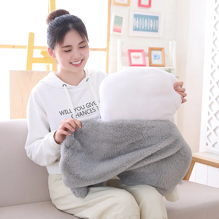 Creative Rabbit Shape Throw Pillow Sofa Seat Cushion Back Cushion Baby Plush Doll Kids Birthday Gift Sofa Room Decor Nap Pillow