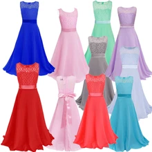 Кружевные Платья с цветочным узором для девочек; Вечерние платья подружки невесты на свадьбу; платье с цветочным рисунком для девочек; бальное платье; торжественное платье макси; От 7 до 15 лет