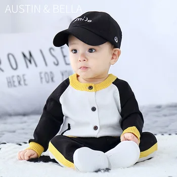

2pcs Baby Boy Sweaters Infant Knitted Tops Autumn Winter Children Boutique Knitwear Clothes Newborn Knit Long Sleeve Pullover