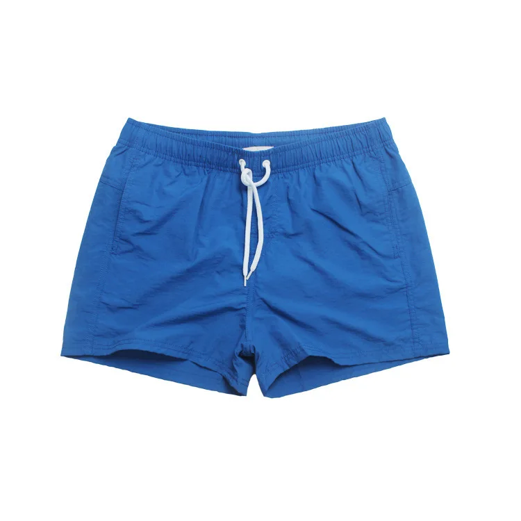 Летняя одежда для плавания, мужские плавки для мужчин, плавки для пляжа, сетчатая футеровка, Одноцветный купальник с карманом - Цвет: Blue