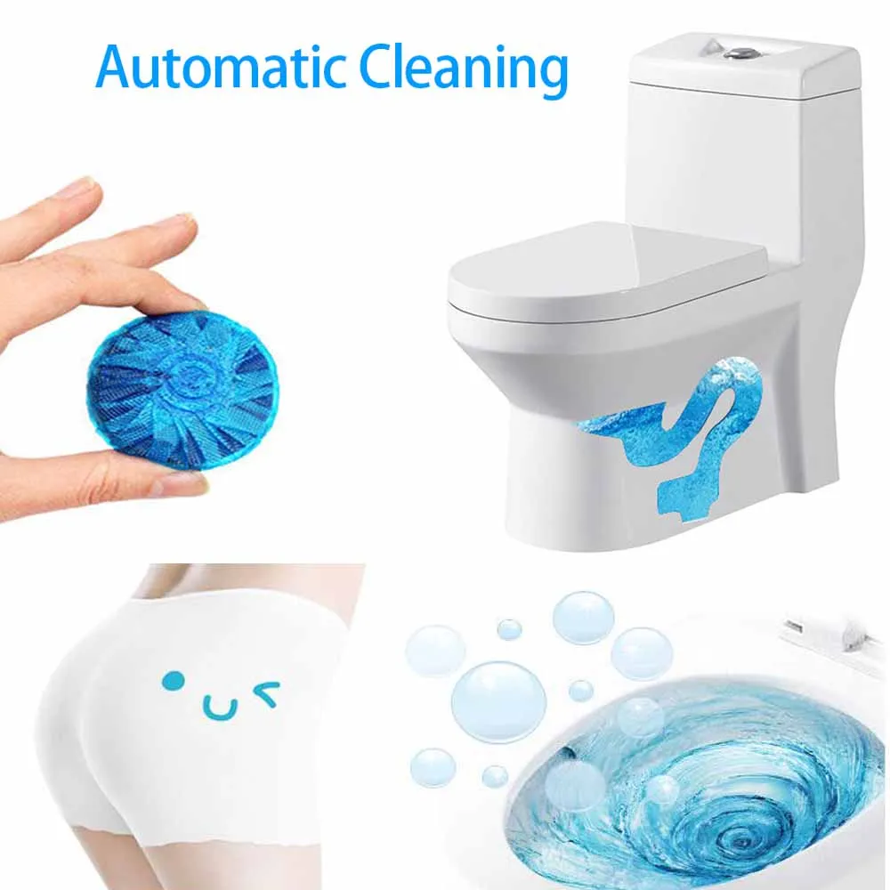 Hot Sale Blue Bubble Toilet Automatic Flushing Spirit Toilet Cleaner Toilet Deodorant Block Household Bathroom Restroom Cleaner