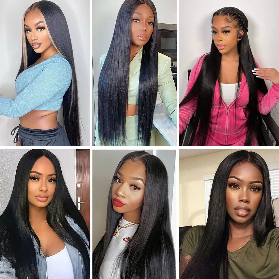 13x4 Transparent Lace Front Wig Bone Straight Human Hair Wigs For Women Pre Plucked Lace Wig Brazilian Remy 4X4 Closure Wigs