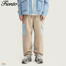 Fionto мужская одежда осень и зима Новая мода отдельные джинсы сшитые с несколькими карманами мужские брюки для отдыха
