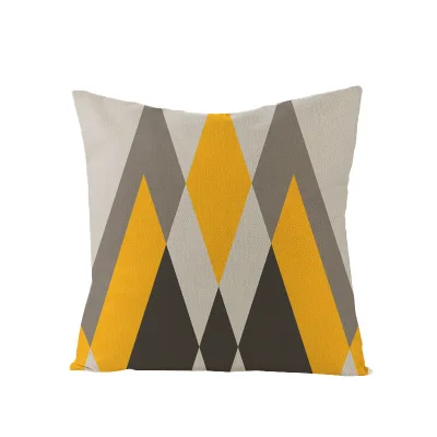 45x45 см, современный стиль, желтые геометрические абстрактные льняные Чехлы для подушек, мягкая домашняя кровать, диванная подушка, наволочка, наволочка - Цвет: 1