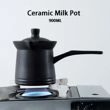 900 мл, керамическая кастрюля для подогрева молока, детское питание, суповая кастрюля с длинной ручкой, мини кастрюля, кухонная посуда