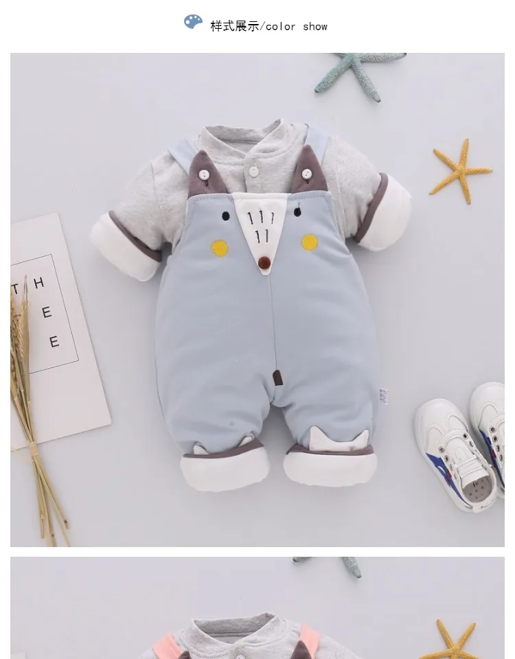 Infant Thin Cotton Set Men's Spring And Autumn Clothes 0 Padded 1-Year-Old Women's Pieces Suspender Pants Two Baby Newborns Spri