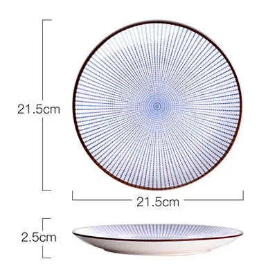 Керамика с суповую тарелку, производство Китай японский Стиль блюдо фарфоровая десертная тарелка посуда торт основные блюдо в стиле вестерн Еда пластина 6/8/10/12 дюймов - Цвет: 8 inch plate