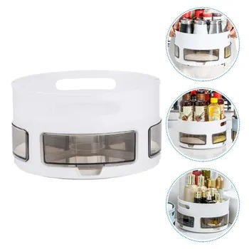 

1pc Portable Swivel Cosmetic Box Cosmetic Storage Container Rotate Storage Case for Dorm Kitchen