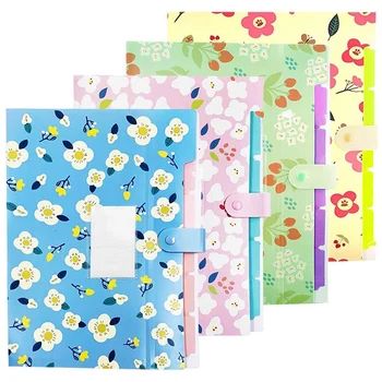 

4PCS Expanding File Folder Expandable Filing Organizer 8 Pockets Accordion Document Folder Expanding Letter Organizer