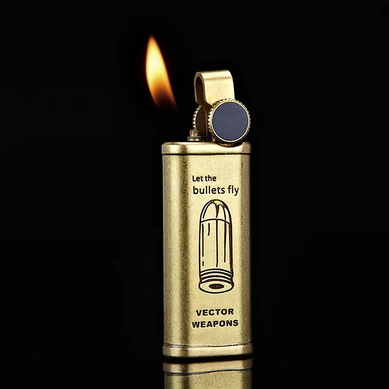 Description Picture 3 of itemPromise Full Brass Pipe Gas Lighter Oblique Flame Inflatable Lighters High Quality