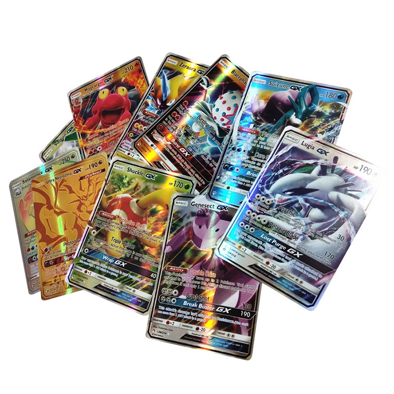 Takara Tomy Pokemon 60 100 200 шт. GX EX MEGA Flash Card Sun Moon Lost Thunder коллекционный Подарок детская