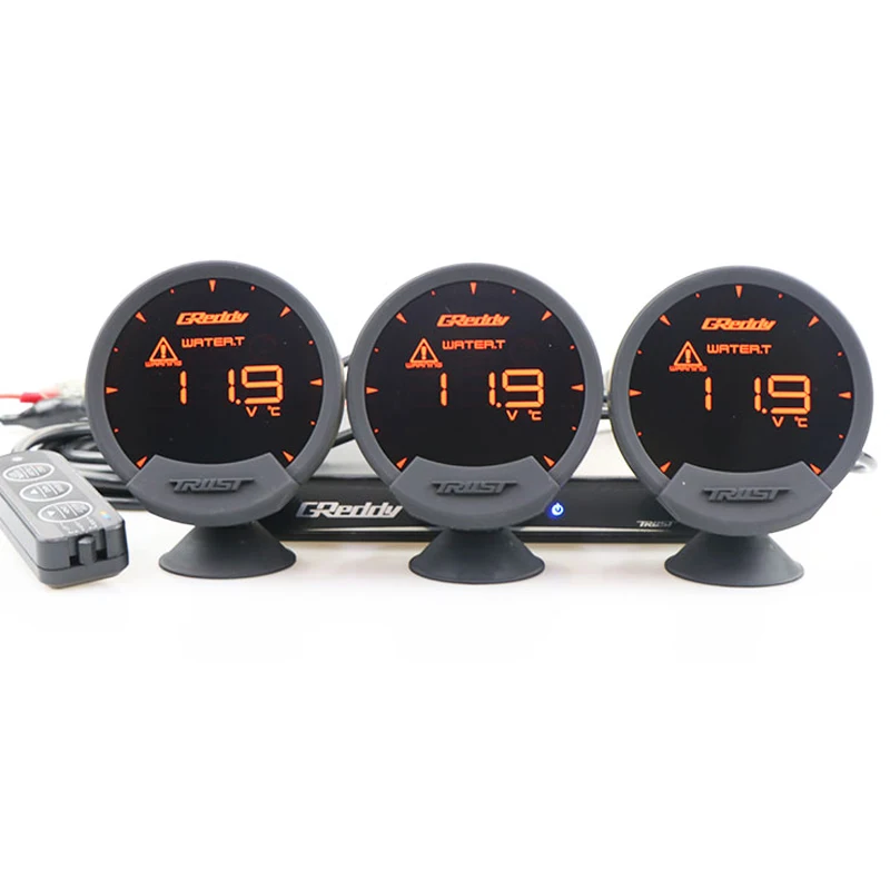 

7- Color Greddi gauge 74mm racing LCD display Oil press Speed Voltage Turbo boost Air fuel ratio Meter