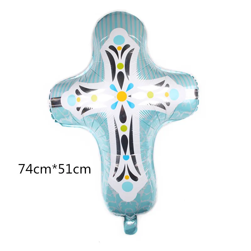 Easter Cartoon Cross Modeling Baby Shower Infant Baby Birthday Baptism Aluminum Film round Balloon