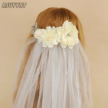 Благородные Свадебные вуали с гребешком невесты тюль платье Свадебные украшения для невесты вуаль собора кристалл цветок Фата для вечеринки девушки