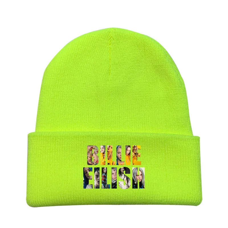 Billie Eilish Beanie желтая вязаная шапка для мужчин хип-хоп зимняя шапка женская мягкая вязаная шапка женская уличная шляпа Лыжная шапка