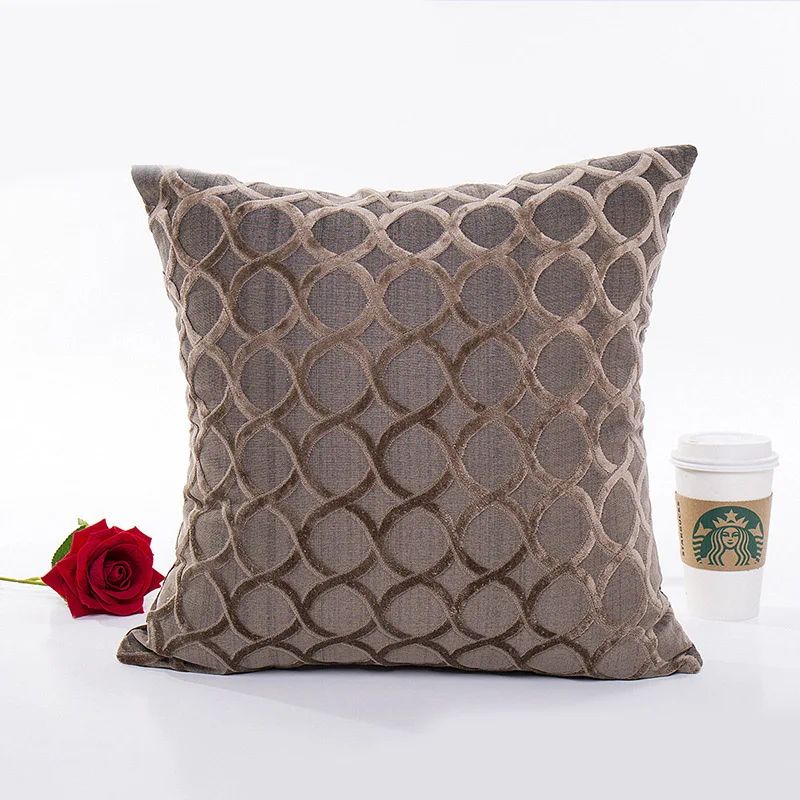 Pillow case 45*45CM flocked three-dimensional circle geometric blend pillowcase Home Bedroom Hotel decorative pillowcase