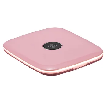 

LED Light USB Charging Portable ABS Circular 5X Magnifying Travel Touch Dimmer Handheld Mini Smart Cosmetic Tool Makeup Mirror