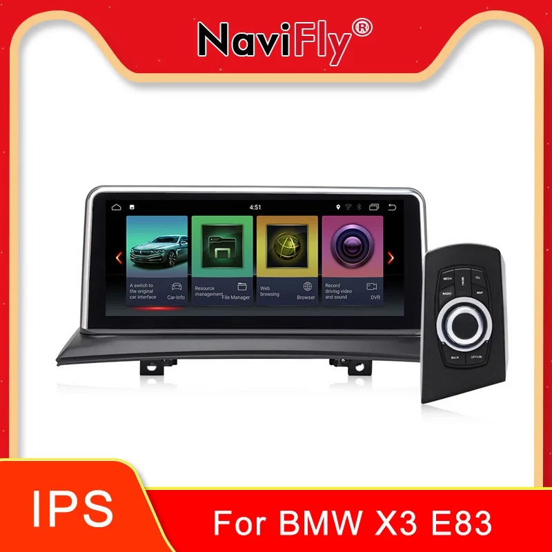 NaviFly 10,2" ips экран Android автомобильный gps Palayer для BMW X3 E83 2004-2010 автомобиль без экрана обеспечивает кнопку Idrive