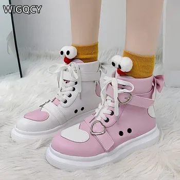 

2020 Autumn New Women's Leather Casual Shoes High-Top Sneakers Women Fashion Comfortable Multicolor Shoes zapatillas mujer W160