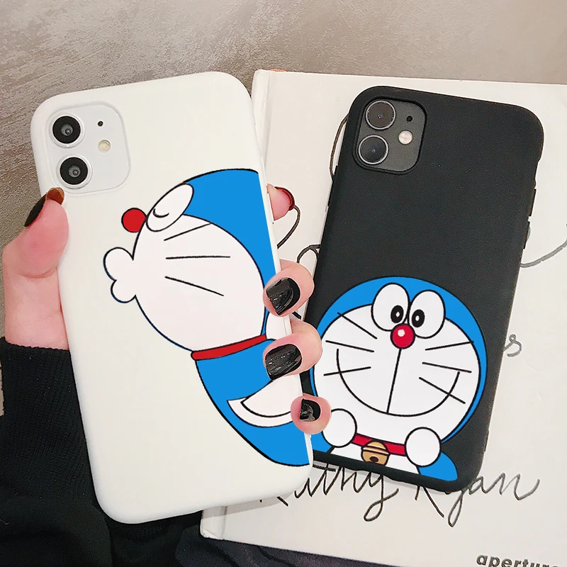 Blue Cat Doraemon Phone Case For Iphone 11 Pro Xr X Xs Max 8 7 6 Plus 6s 5s Se Frosted Silicone Cases Soft Back Cover Aliexpress