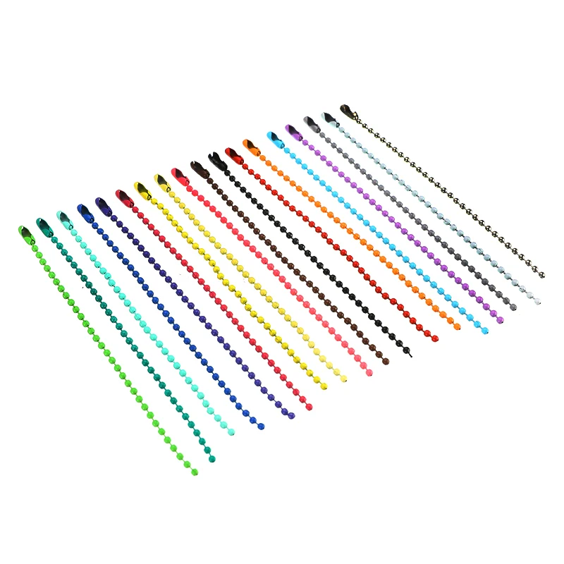 50pcs/set 2.4mm Multicorful Beads Chains Keyring Key Chain Dolls Label Hand Tag Connector Links DIY Jewelry Making | Украшения и