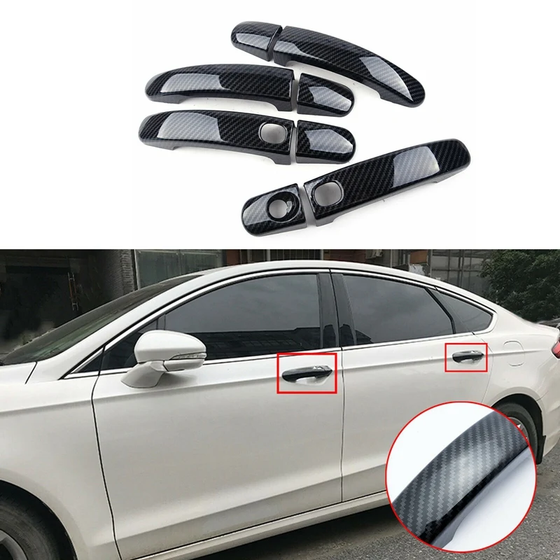 NewCar углеродное волокно внешняя дверная ручка Накладка для Ford Focus Escape 2012- аксессуары