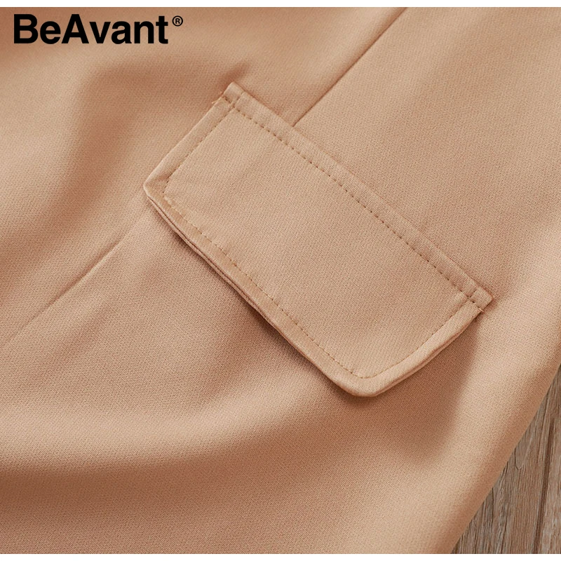 BeAvant, женское офисное платье с отворотом, Блейзер, высокая талия, пояс, карманы, сексуальное платье, элегантное женское, весна-лето, Длинный блейзер, пальто