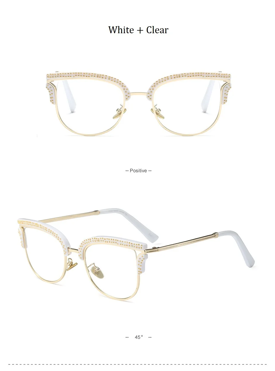 Женские сексуальные очки кошачий глаз, оправа для женщин, фирменный дизайн, заклепки, полуоправа, прозрачные очки, оптические очки, модные очки