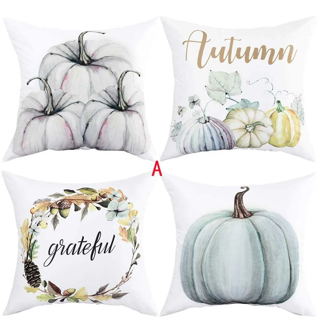 4PCS Red Pillow case 45*45 Christmas Snowflake Elk Printed Polyester Pillowcase Square Decorative Christmas New Year Pillowcase - Цвет: A2