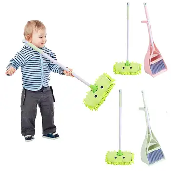 

Children Cleaning Tools Mop Broom Dustpan Children Play House Toys Toddler Cleaning Set Household Cleaning Training Toys