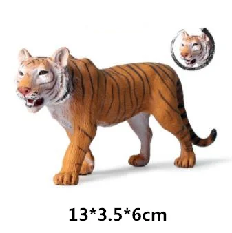 Tiger Имитация животных диких животных ферма в африканском стиле Саванна лев Король птица серия леопард кошка пантера Ягуар детские игрушки подарок - Цвет: Tiger