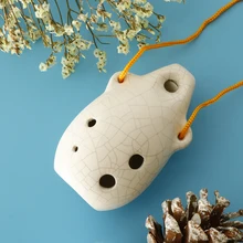 1 Piece Ceramic Alto Ocarina 6 Hole for Children Beginners Students