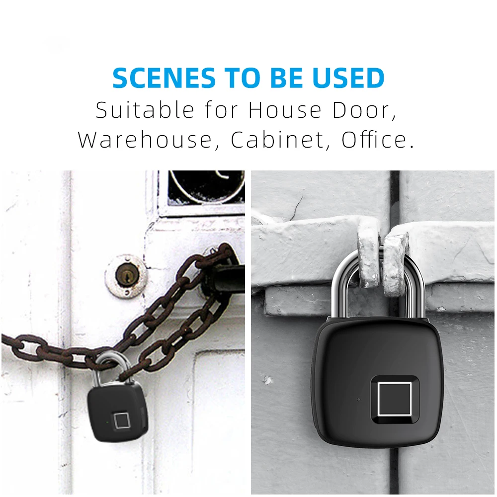 P30 Водонепроницаемый замок отпечатков пальцев электронный SmartLock USB Перезаряжаемый замок отпечатков пальцев Быстрый замок для двери багажа