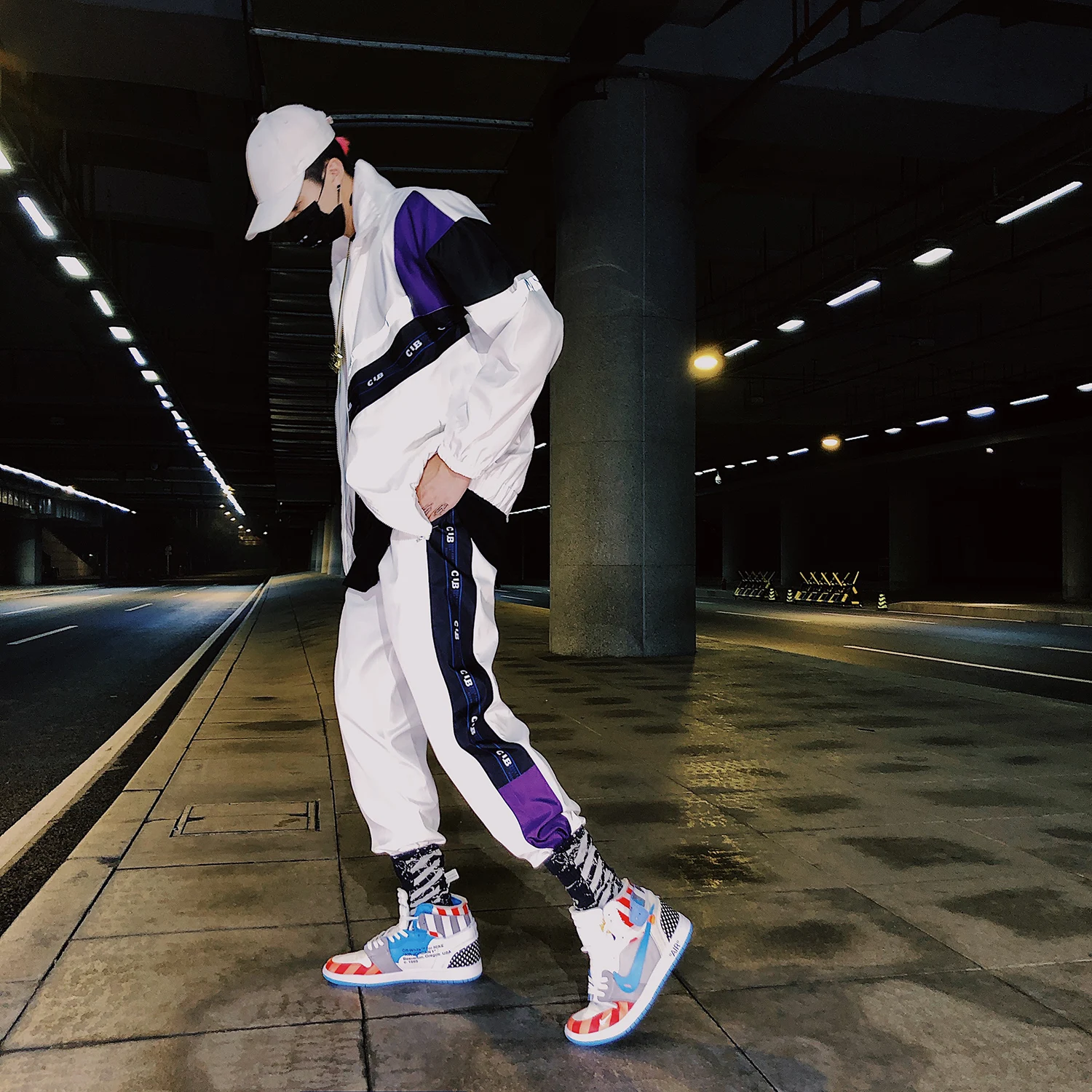 Весенне-осенний Hombre Harajuku спортивный костюм на молнии куртка+ брюки с карманами мужские наборы Молодежная Модная стильная спортивная одежда
