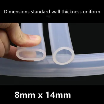 

8x14 Silicone Tubing ID 8mm OD 14mm Food Grade Flexible Drink Tubing Pipe Temperature Resistance Nontoxic Transparent