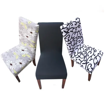 

Flower Printing Removable Chair Cover Big Elastic Slipcover Modern Kitchen Seat Case Stretch Chair Cover For Banquet 2019 Hot