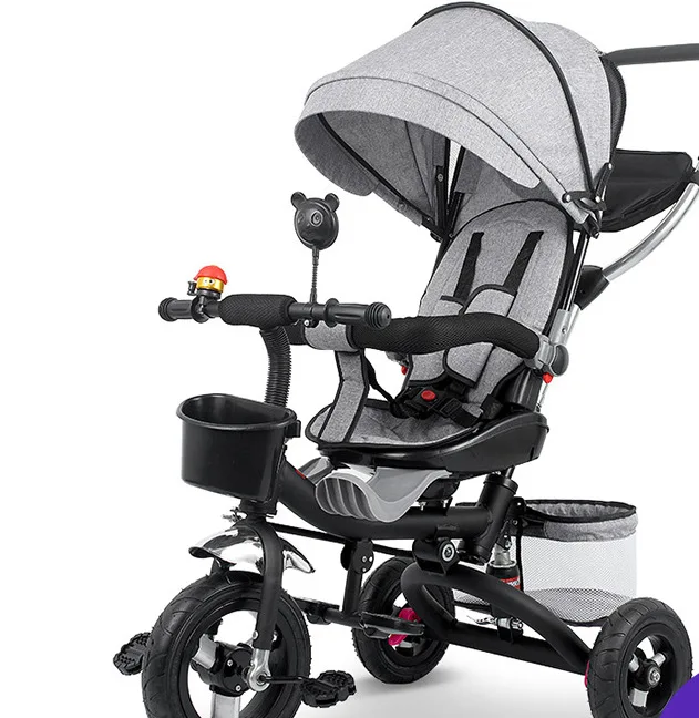 Переноска для младенцев с высоким пейзажем, сумка для мам, 3 колеса, противоударные шины, велосипедная Складная Вращающаяся коляска, детская тележка для новорожденных - Цвет: 2