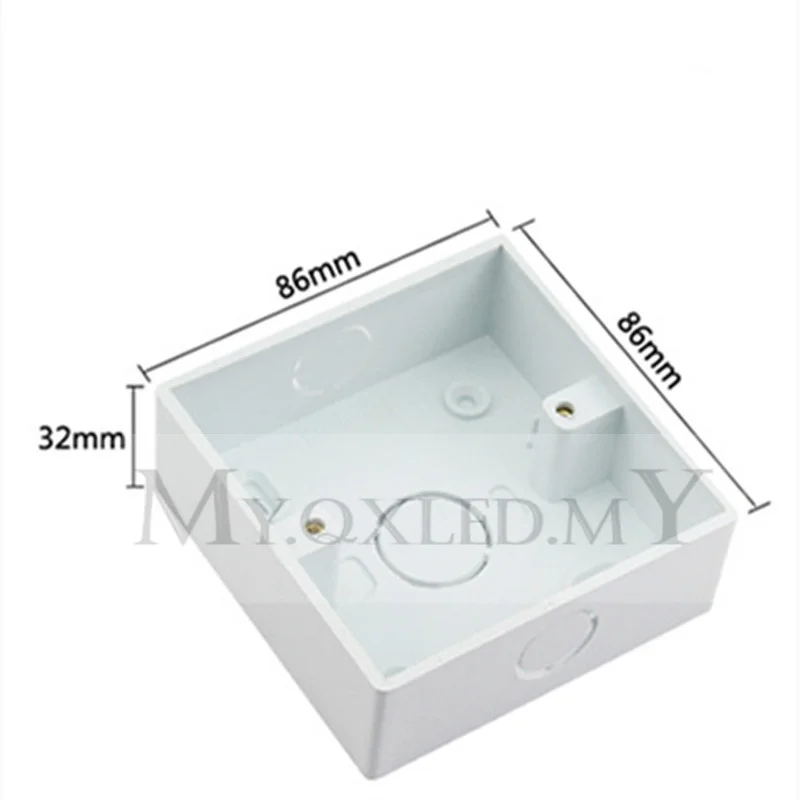 Caixa de montagem interna padrão da ue do interruptor de luz da parede dos materiais plásticos 86mm